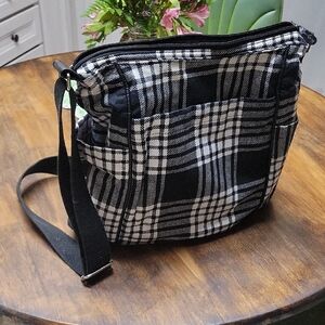 Stylish Black and White Plaid Bag